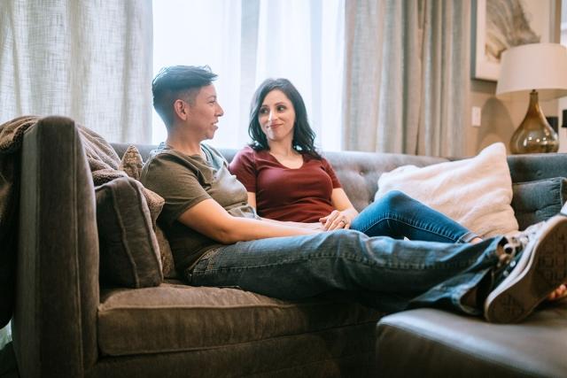 Person who wakes up with anxiety gets support from a loved one.
