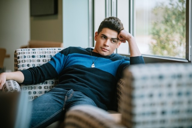 sitting in chair